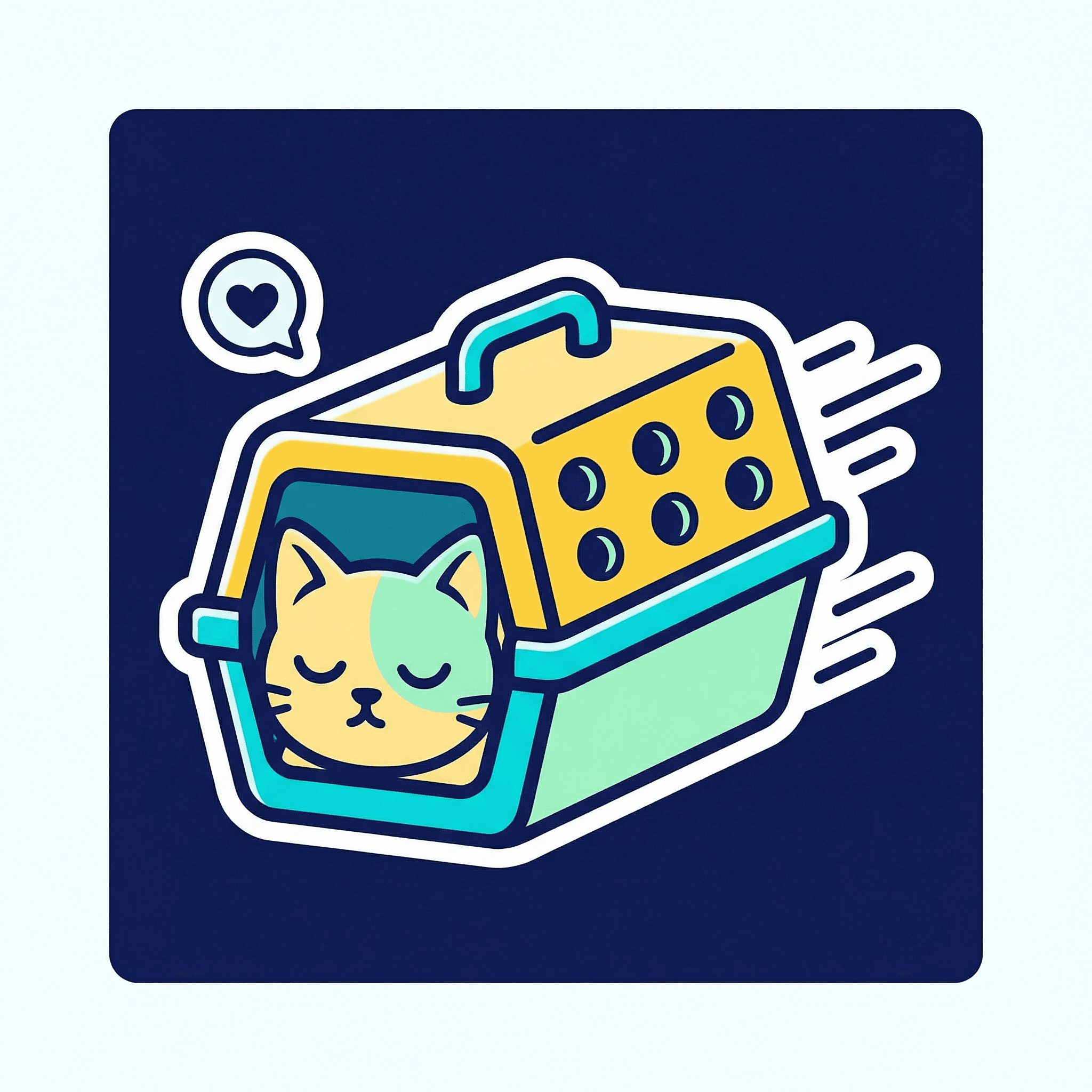 Иллюстрация: переноска с котом, стиль Zoovoz